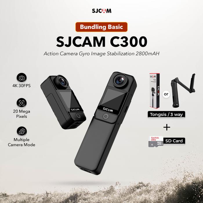 Gambar SJCAM C300 2800mAH Action Camera Gyro Stabilization PAKET BUNDLING - Basic, Tongsis + 32GB dari SJCam Indonesia Kab. Tangerang Tokopedia
