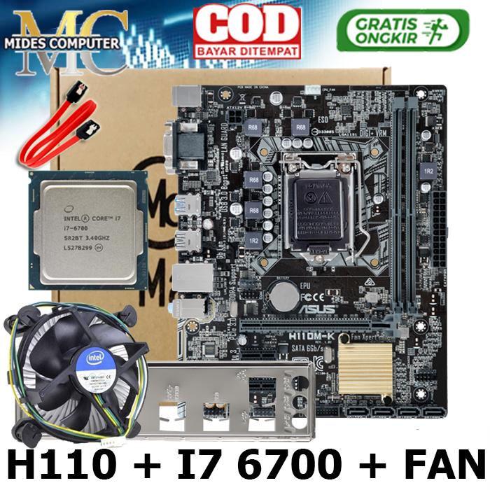 Gambar Mainboard Mobo h110 LGA 1151 + Processor i7 6700 + fan intel - ASUS I7 6700 dari Mides Komputer undefined Tokopedia