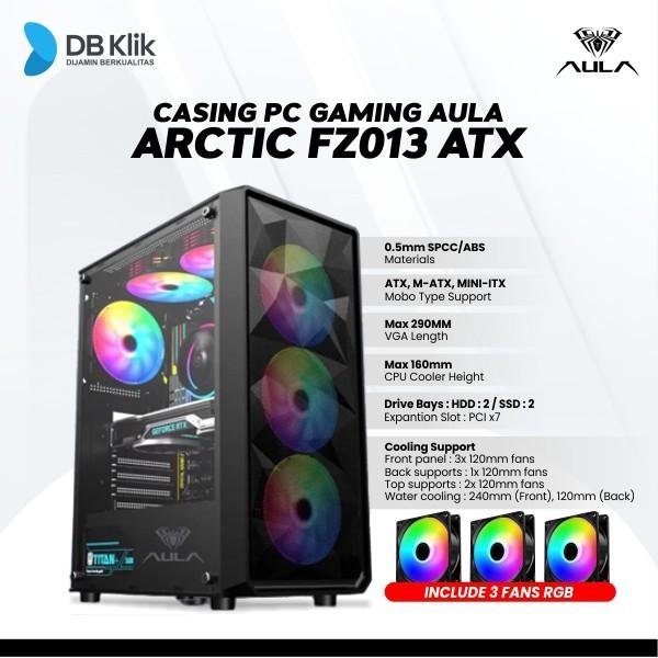 Gambar Casing PC Gaming AULA FZ013 Atx Include 3 Fan - Gaming Case - Instant dari DBKlik Indonesia undefined Tokopedia