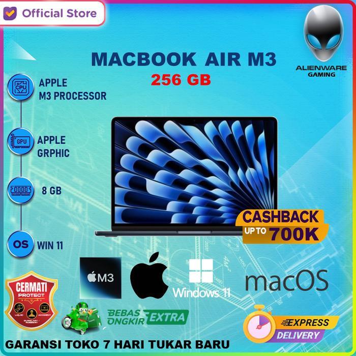 Gambar IBOX Apple MacBook Air 13 M3 2024 13 Inch M3 Chip GPU 8C/10C 8GB 256GB - UNIT, GREY dari ALIENWARE GAMING STORE undefined Tokopedia