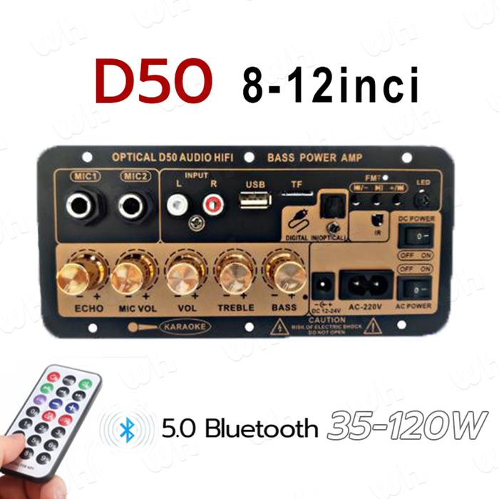 Gambar Amplifier Board Audio Bluetooth USB Radio TF DIY Subwoofer D10  D10Ⅱ D30 D50 D60 D100 Karaoke Power Stereo Bass Audio Karaoke FM Papan Penguat Bluetooth Digital Penguat Suara Stereo - D50 8-12 inci dari murahbangetlho undefined Tokopedia