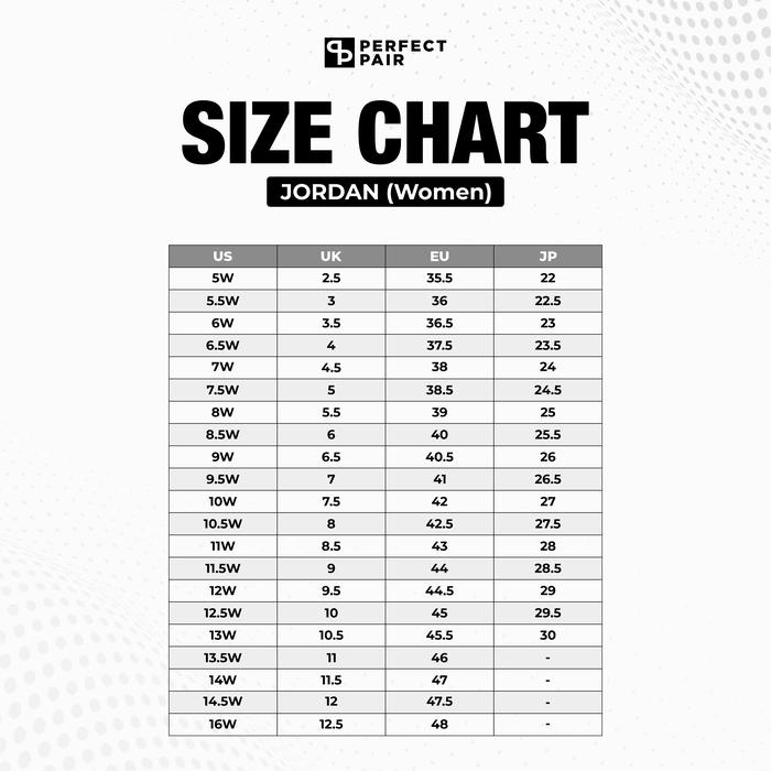 retro 1 size chart