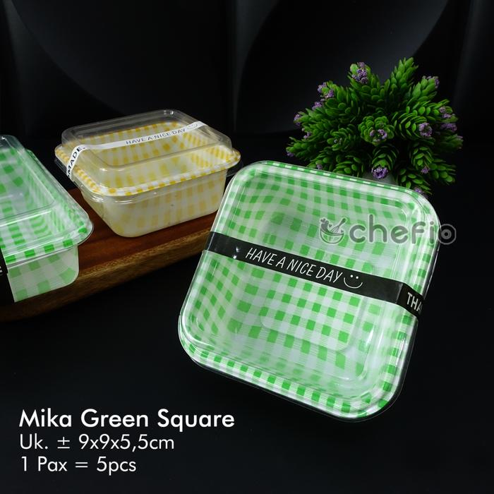 Gambar Mika Korea Cake Box Dessert Kotak Kue Donat Roti Bento Lunch Hampers - Green Square dari Chefio Kitchenware undefined Tokopedia