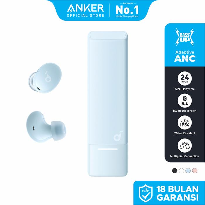 Gambar Soundcore Anker A30i NC Earbuds Adaptive Noise Canceling Headset Wireless Earphone Bluetooth 5.4 TWS Low Latency for Game Long Battery 4 Mics IP54 - A3958 - Biru Muda dari Anker Surabaya undefined Tokopedia