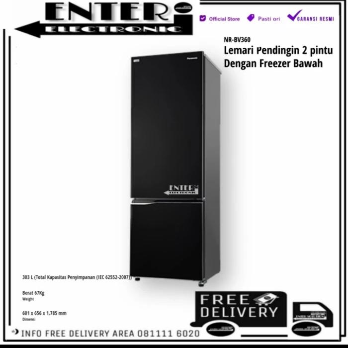 Gambar PANASONIC NR BV360GK1D - LEMARI ES BOTTOM FREEZER BAWAH INVERTER 358 L - NRBV360GK1D dari Enter Electronic undefined Tokopedia