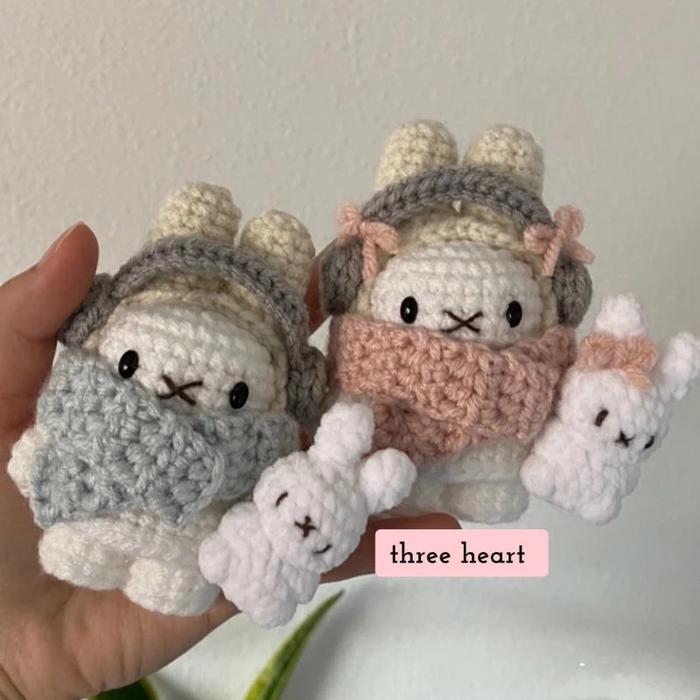 MIFFY CROCHET RAJUT KEYCHAIN AMIGURUMI VER 11 di Three_heart_official  Tokopedia