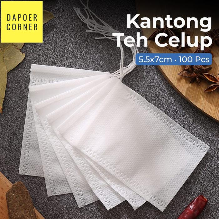 Gambar KANTONG TEH CELUP KOSONG 100 PCS TEABAG POUCH TEABAG SARING TEH 5.5 CM X 7 CM /KOPI /OBAT dari DAPOER CORNER undefined Tokopedia