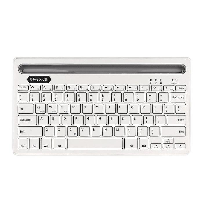 Gambar Keyboard - Dual Bluetooth Wireless Keyboard Nirkabel Rechargeable Mute Button Scissors Foot for Tablet iPad Macbook Laptop Phone HP Komputer iOs Android Windows [UNIVERSAL] - Putih dari Pepperbox Store undefined Tokopedia