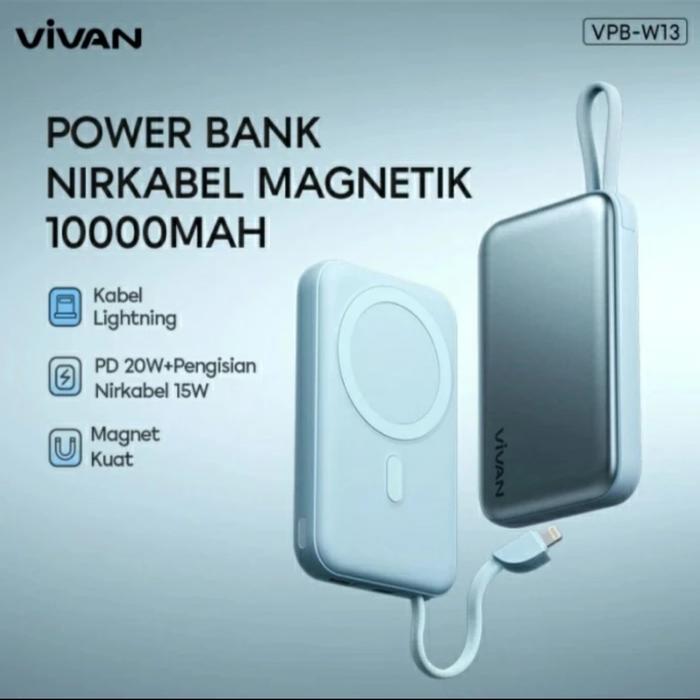 Jual VIVAN Powerbank VPB-W13 10000mAh 20W wireless Magnetic Charge