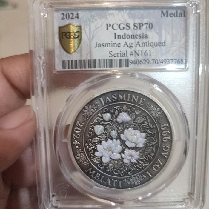 Gambar silver coin bullion spot 1 oz melati jasmine perak koin - grading PCGS dari hb online undefined Tokopedia