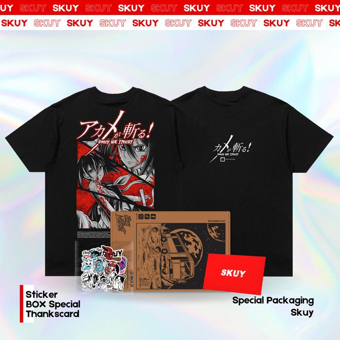 Gambar Kaos Skuy Remaja dan Dewasa Hitam Lengan Pendek  Unisex Pria Wanita Tshirt Bahan Cotton Combed 24s Kerah Bulat | Skuy Anime SKY273 - Hitam, M dari SKUY.LTD undefined Tokopedia