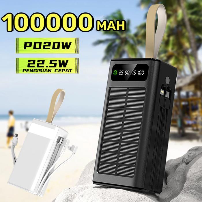 Gambar ROBOOT solar power bank 100000mah powerbank fast charging 22.5W PD20W USB output dari lily_store14 undefined Tokopedia