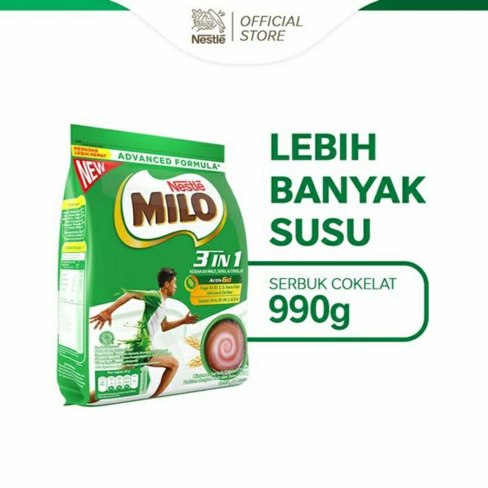 Gambar MILO 3in1 ACTIV-GO Susu Coklat Pouch 990g dari Toko Dupa Bintang Terang undefined Tokopedia