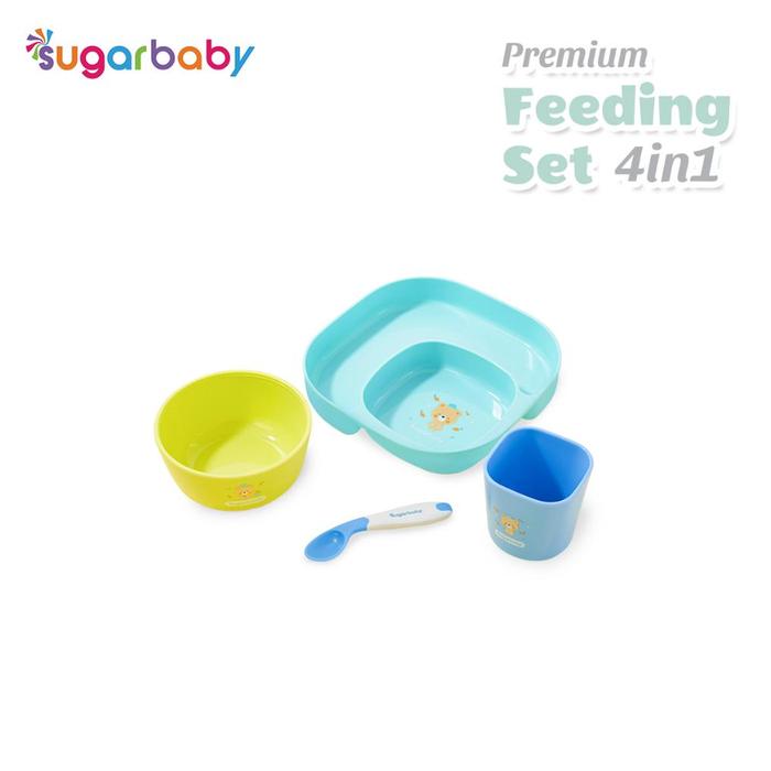 Gambar New Product Sugar Baby Premium Feeding Set 4In1/Tempat Makan Bayi/Alat - Blue dari risya market undefined Tokopedia