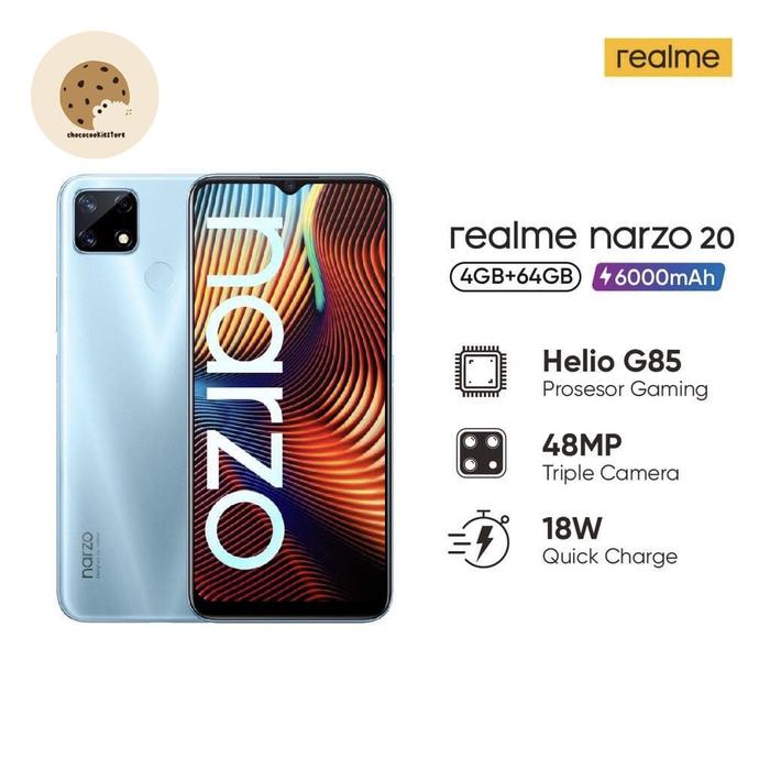 Gambar Realme Narzo 20 [4GB+64GB] MediaTek Helio G85 - 48MP Triple Camera - 6000mAh Garansi Resmi Realme - blue blade dari chococookiestores undefined Tokopedia