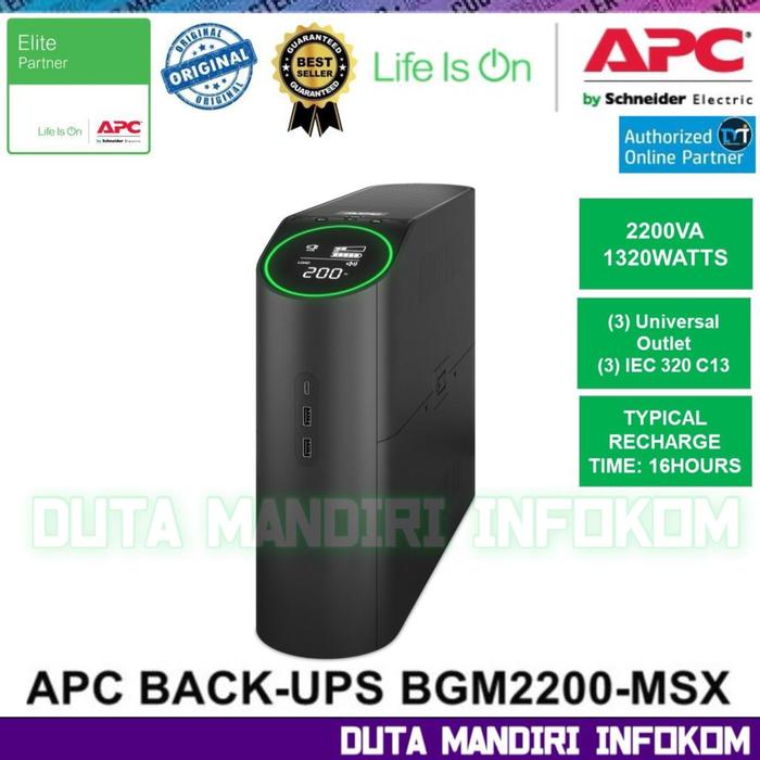 Gambar APC BGM2200 MSX - Back-UPS Pro for Gaming 2200VA 1320W Tower 230V Pure Sine Wave UPS - Black Edition  dari Duta Mandiri Infokom undefined Tokopedia