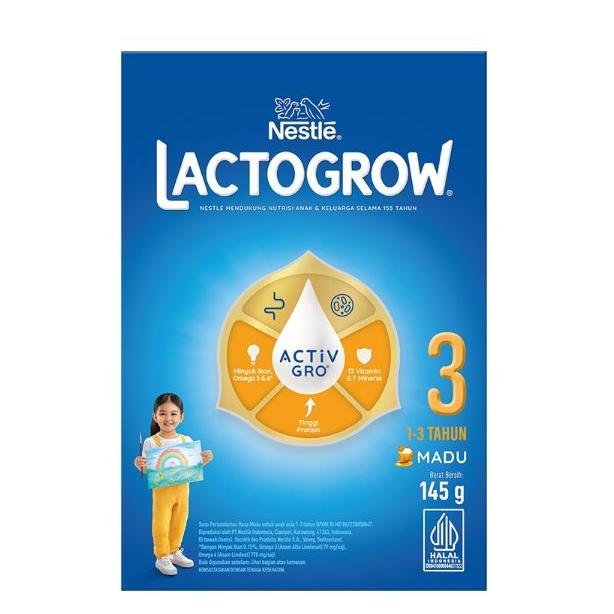 Gambar LACTOGROW 3 Happy Nutri Susu Pertumbuhan 1-3 Tahun Madu 145g dari Radevasto undefined Tokopedia