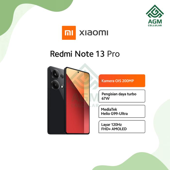 Gambar HANDPHONE XIAOMI REDMI NOTE 13 PRO 4G RAM 8GB/256GB (Midnight Black, Forest Green, Lavender Purple) - Midnight Black, 8GB/256GB dari AGM Cellular undefined Tokopedia