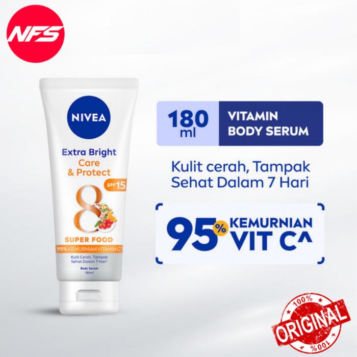 Gambar NIVEA Body Lotion/Serum-Extra Bright-8/10-Super Vitamin&Skin Food-Anti Age/Care&Protect/Instant Glow/Night Nourish/Radiant&Smooth/Youth/C&E/Hijab Cooling/Premium Fragrance/Intensive Moisture/Sun Triple-Brightening-180/320 ml - EB C.PROT 180ML dari NFS Tokopedia Shop undefined Tokopedia