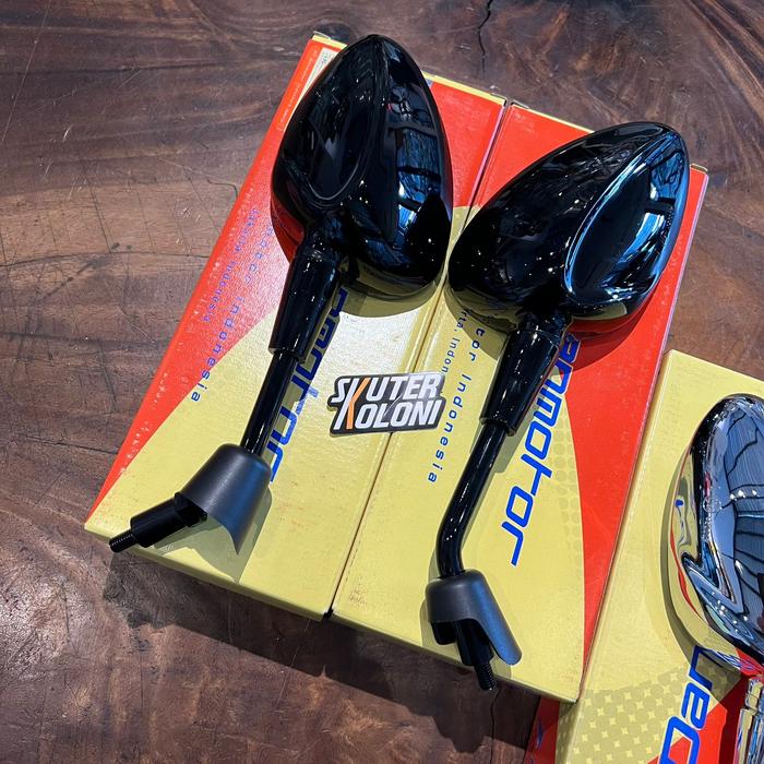 Gambar DANMOTOR mirror spion set standart original Vespa Sprint iget abs - BLACK glossy dari skuterkoloni undefined Tokopedia