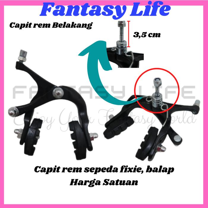 Gambar Fantasy Rem U brake capit rem alloy sepeda balap hybrid roadbike fixie HARGA SATUAN - Belakang dari fantasyLf undefined Tokopedia