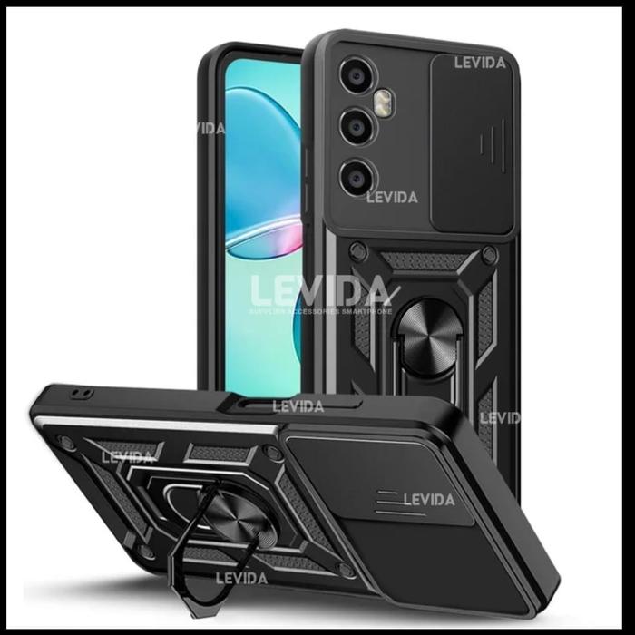 Gambar Realme C65 Case Robot Slide Kamera Protect + Ringstand - Hitam dari Levida Official undefined Tokopedia