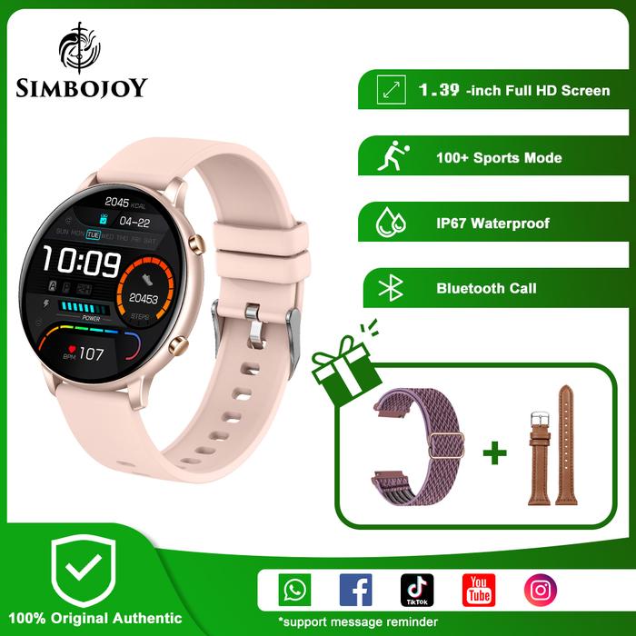 Gambar Simbojoy SmartWatch G28 Jam Pintar Full Touch Screen AI Voice Assistant Olahraga BT Call Jam Tangan Wanita/Pria - Merah Muda dari simbojoywatch undefined Tokopedia