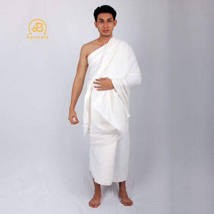 Gambar Basmala Kain Ihram Al Jeddah Kain Ihram Tanpa Jahitan Kain Ihram Laki-laki Haji dan Umrah - Putih, bercorak dari Basmala Store Kota Tangerang Selatan Tokopedia