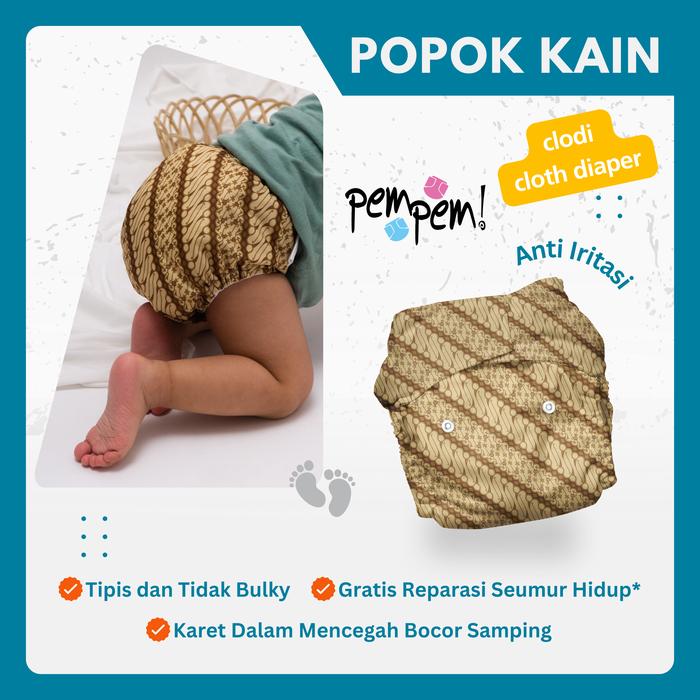 Gambar Popok kain bayi cuci ulang clodi klodi cloth diaper pempem motif BTK01 - Velcro dari EPSILON stores_NEW undefined Tokopedia