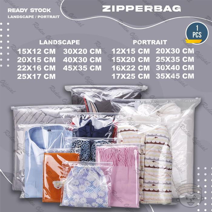 Gambar Pouch Plastik Ziplock Baju ZIPPER BAG Transparan Landscape - ZIPPER LNDSCAPE, 45X35 dari Radenofficialshop undefined Tokopedia
