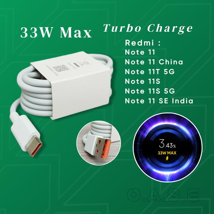 Gambar Kabel Data Xiaomi Redmi Note 11 | Note 11T 5G | Note 11S | Note 11 China | Note 11S 5G | Note 11 SE India Kabel Charger Casan Type C Turbo Charging 33W dari Oase Store_NEW undefined Tokopedia