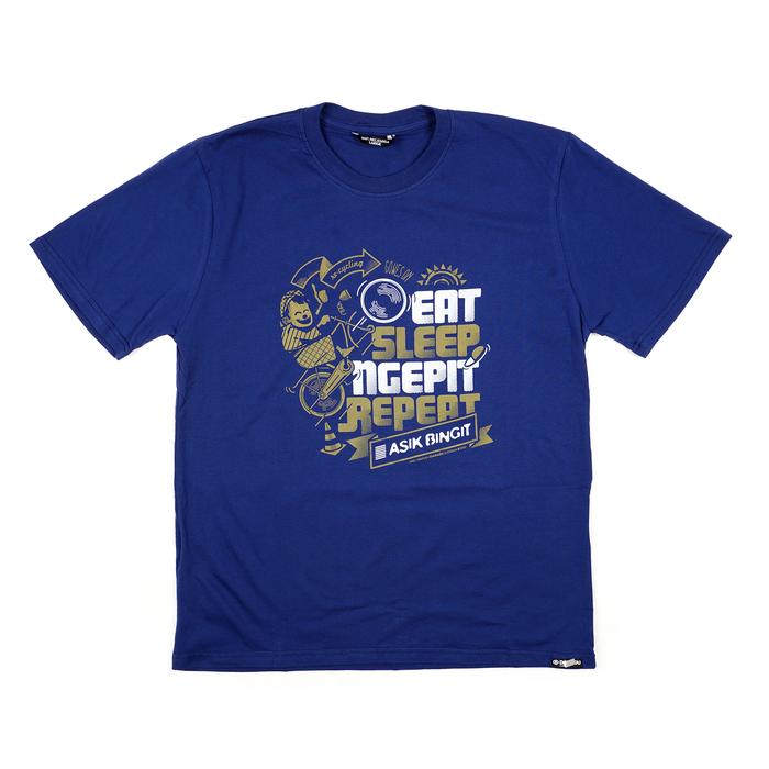 Gambar Kaos Dagadu Original Lengan Panjang Pendek Ngepit Repeat - Blue Depth - Pendek, S dari dagadu.store undefined Tokopedia