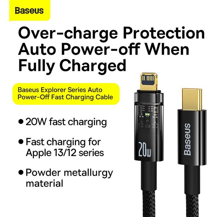 Gambar BASEUS 20W Auto cut Off type C to iPhone kabel data PD fast charger - C to iPhone dari VIVAN SHOP Authorized Store undefined Tokopedia
