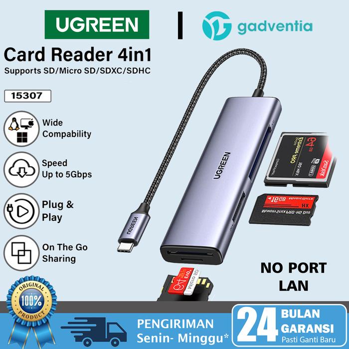 Gambar UGREEN OTG USB TYPE C WITH MICRO SD CARD READER FLASHDISK ANDROID - UGREEN 15307 dari GADVENTIA undefined Tokopedia