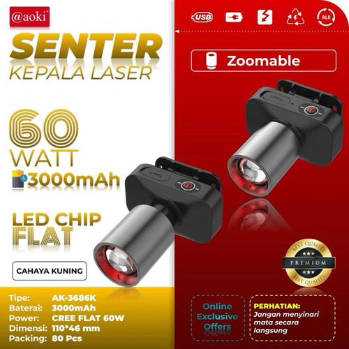 Gambar SENTER KEPALA LED AOKI ZOOM AK - 3685 A 60W ORIGINAL - ZOOM+CHRG(PTH) dari JayaBersamaELc undefined 5 Tokopedia