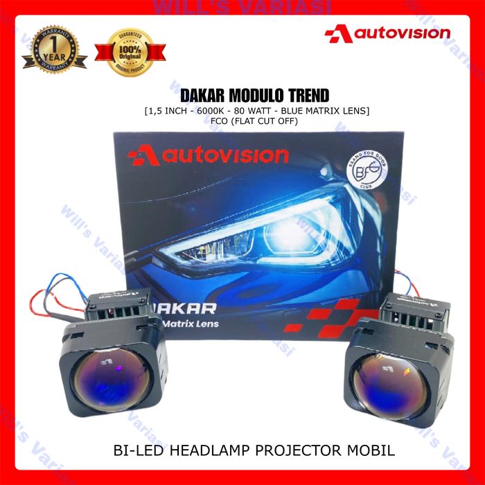 Gambar Headlamp BiLED Matrix 1.5" Blue Matrix Lens Projector Dakar Modulo Trend 80W Lampu Utama LED Projector 1,5 Inch Zenix 6000K Autovision Garansi Resmi Autovision 1 Tahun dari WILL'S VARIASI undefined Tokopedia