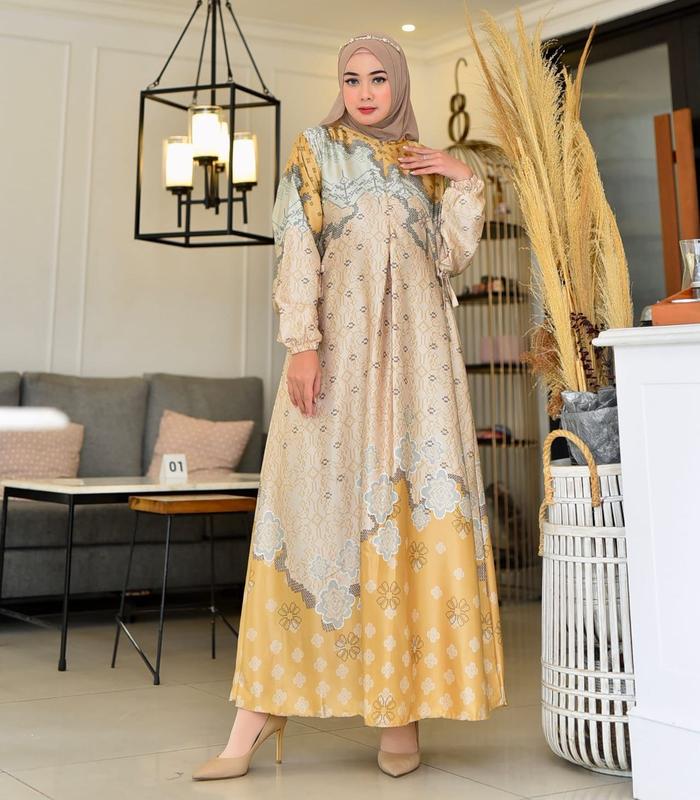 Gambar MD model baju gamis pesta mewah dan elegan simple terbaru - GDM 1, L dari Naran Collection undefined Tokopedia