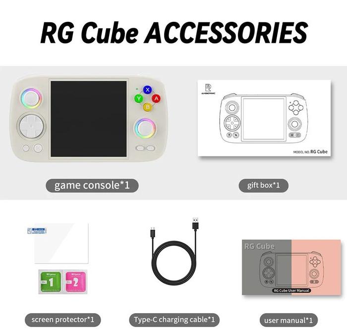 Gambar ANBERNIC RG Cube Portable Handheld Video Game Console Android OS System - Beige White, 128GB dari ANBERNIC Official Store undefined Tokopedia