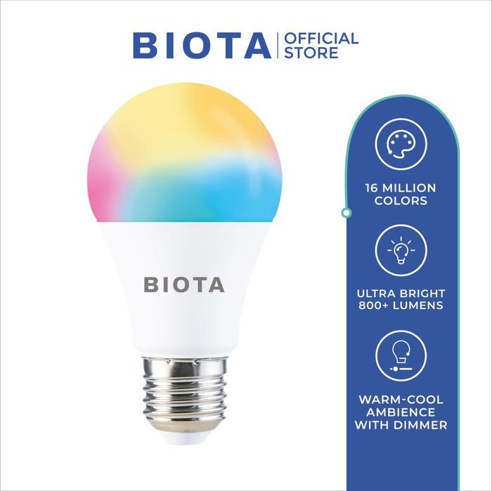 Gambar BIOTA Smart Light Bulb 14W RGBWW Wi-Fi IoT Home Automation dari Kjalighting undefined Tokopedia