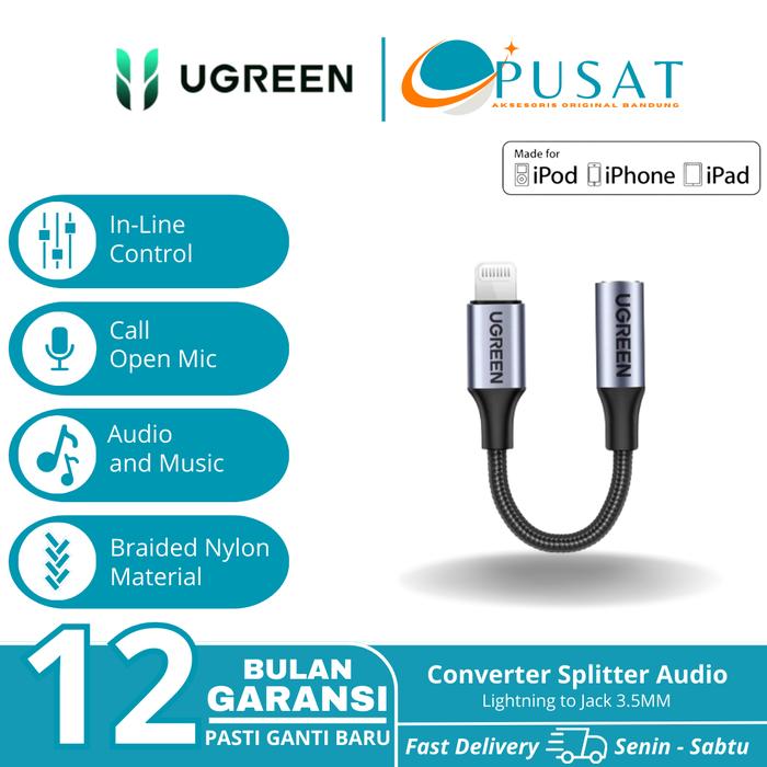 Promo Converter Splitter UGREEN Lightning To Jack For All