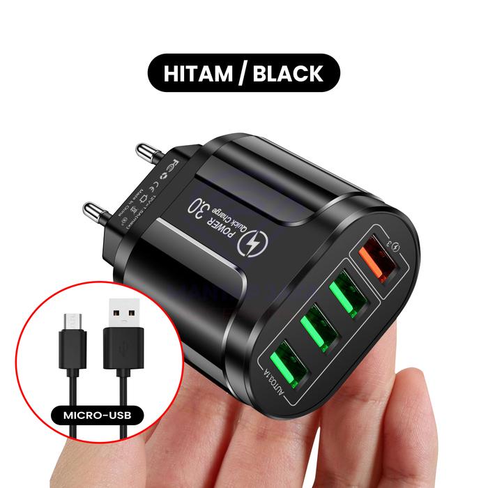 Gambar [COD] CHARGER FAST CHARGING NANVAN QC 3.0 NVN-PTC09 4USB - MICRO, HITAM dari Mantap Jaya Acc undefined Tokopedia