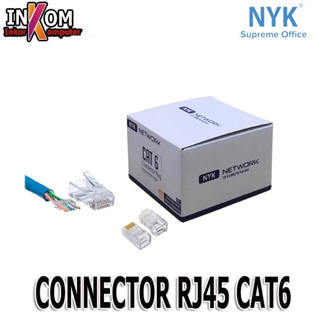 Gambar Connector RJ45 NYK Cat6 Networking Konektor RJ45 Cat6 High Speed dari INKOR KOMPUTER undefined Tokopedia