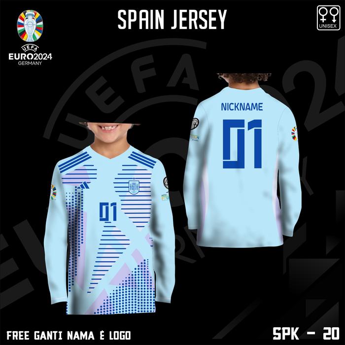 Gambar Jersey anak kaos sepak bola timnas spanyol baju kiper piala eropa jerman 2024 lengan panjang - Biru, 0 dari JerseyMinded undefined Tokopedia
