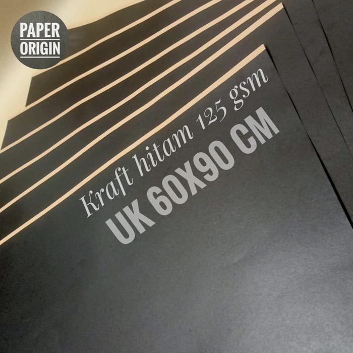 Jual BLACK KRAFT PAPER / KERTAS KRAFT HITAM 125 GSM UK 60 CM x 90 CM ...