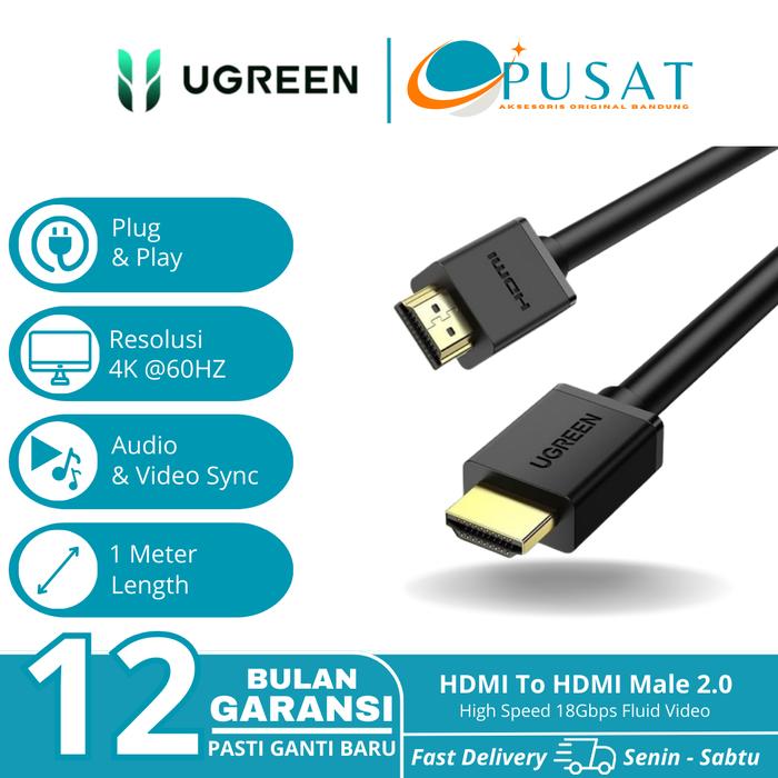 Gambar Kabel HDMI To HDMI Ultra HD 4K HDR UGREEN High Speed V2.0 4K / 60Hz - HD104 1M dari Aukey Bandung undefined Tokopedia