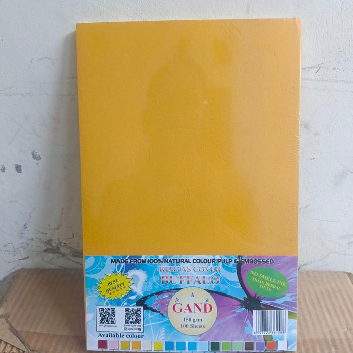 Gambar kertas cover Buffalo folio 150 grm /1 pak 100 lembar/kertas jilid - kuning kunyit dari raffastor3 undefined Tokopedia