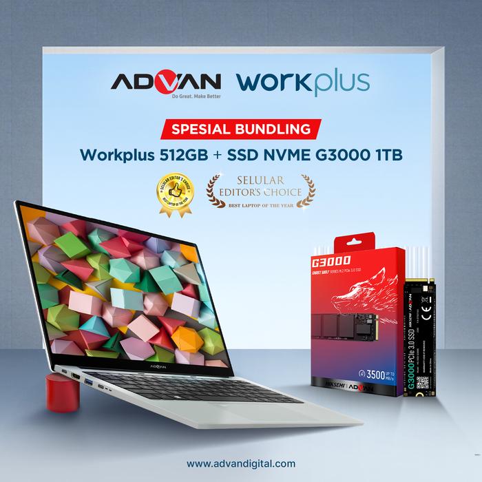 Gambar ADVAN Workplus Laptop Notebook AMD Ryzen 5 6600H 14'' inch FHD IPS 16GB/512GB Windows 11 + SSD ADVAN X HIKSEMI - G3000/1TB dari ADVAN NOTEBOOK undefined Tokopedia