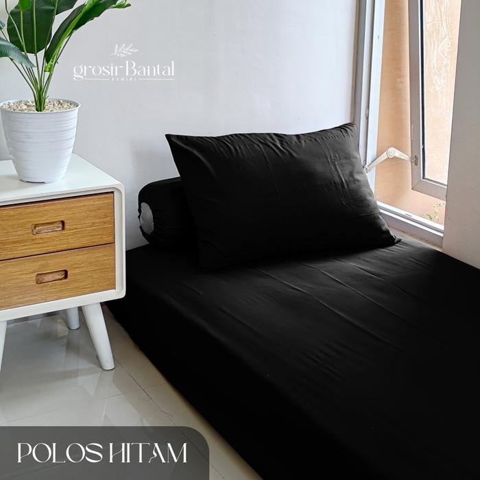 Gambar Sprei single bed Seprei ukuran 90x200 bahan premium - POLOS HITAM dari GrosirBantalKediri undefined Tokopedia