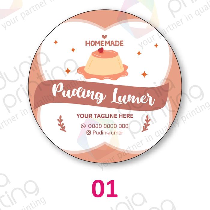 Gambar Cetak stiker label kemasan / Custom stiker label makanan minuman / Label cup minuman - 01, 3cm dari duniaprinting.id undefined Tokopedia