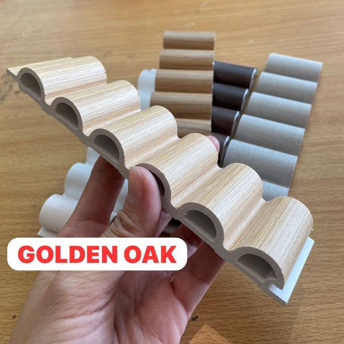 Gambar WPC motif bulat WPC melengkung wallpanel bulat polos putih polos kayu - GOLDEN OAK dari lianahomeinteriorbekasi_NEW undefined Tokopedia